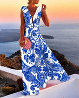Kaylee - Stilvolles ärmelloses Maxikleid in Blau