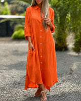 Sharon - Lässiges Weites Kleid in Orange