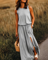 Edna - Lässiges Boho-Maxikleid aus Modal in Grau
