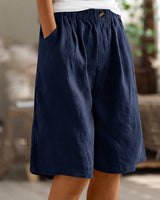 Eileen - Lässige Weite Shorts in Dunkelblau