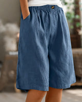 Eileen - Lässige Weite Shorts in Blau
