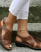 Donna - Bequeme Offene Keilsandalen in Braun