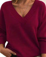 Mollie - Luftiger Damenpullover mit entspanntem Design in Rot