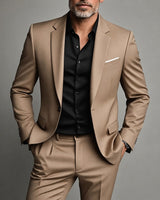 Carrillo - Formeller Slim Fit Anzug in Khaki