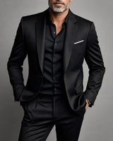 Carrillo - Formeller Slim Fit Anzug in Schwarz