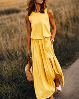 Edna - Lässiges Boho-Maxikleid aus Modal in Gelb