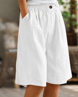 Eileen - Lässige Weite Shorts in Weiß