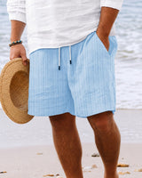 Simone - Lässige Gestreifte Badeshorts in Blau