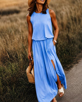 Edna - Lässiges Boho-Maxikleid aus Modal in Blau