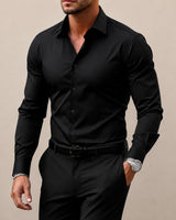 Gibbs - Formelles Slim Fit Hemd in Schwarz