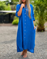 Sharon - Lässiges Weites Kleid in Dunkelblau
