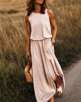 Edna - Lässiges Boho-Maxikleid aus Modal in Khaki