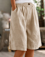 Eileen - Lässige Weite Shorts in Khaki