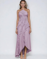Sancia - Gestuftes Midikleid mit Rüschen in Lavendel