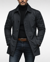 Ute | Damen Eleganter Trenchcoat – Klassischer Trench Coat Damen in Schwarz