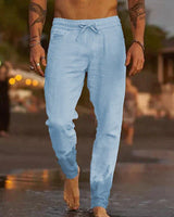 Dominik | Baumwoll-Strandhose in Hellblau