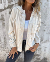 Jacke Damen mit Kapuze vielseitig tragbar in Weiß
