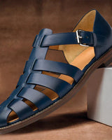 Marco | Leder Sandalen in Marineblau