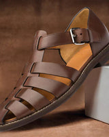 Marco | Leder Sandalen in Dunkelbraun