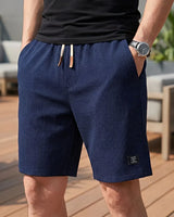 Jens - Leichte Shorts mit elastischem Bund in Blau