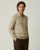 Herrenpullover mit Polokragen und Reißverschluss – Gauthier in Khaki