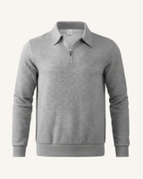 Herrenpullover mit Polokragen und Reißverschluss – Gauthier in Grau