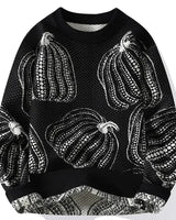 Strickpullover mit Kürbismuster – Gino in Schwarz