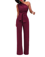 Jumpsuit Mit Einer Schulter - Jasmina in Weinrot