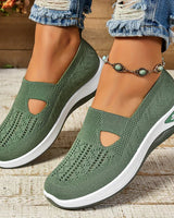 Lydia | Damen Slip-On Strick-Sneaker zum Gehen in Grün