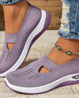 Lydia | Damen Slip-On Strick-Sneaker zum Gehen in Helllila