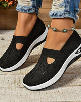 Lydia | Damen Slip-On Strick-Sneaker zum Gehen in Schwarz