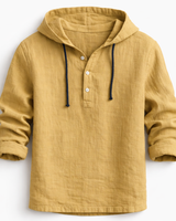 Alton - Atmungsaktiver Leinen-Hoodie in Khaki