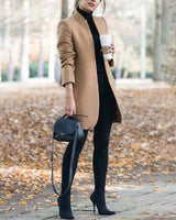 Annika | Damen Chic Maßgeschneiderter Formeller Wintermantel in Khaki
