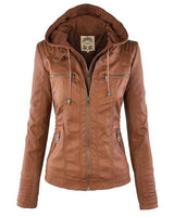Eleganza Thermal Chic Lederjacke in Khaki