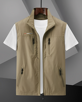 Amaury - Elegante ärmellose Herrenweste in Khaki