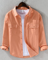 Clifford | Langarm Klappentasche Hemd in Orange