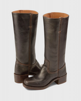 Kniehoher Schlupfstiefel - Jennifer in Dunkelbraun