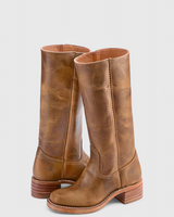 Kniehoher Schlupfstiefel - Jennifer in Hellbraun