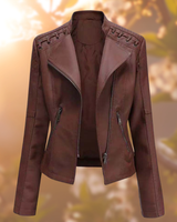 DEBY- Die stylische und einzigartige Lederjacke in Dunkelbraun
