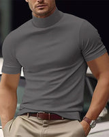 Kurzarm-Rollkragen-Shirt - Riccardo in Grau