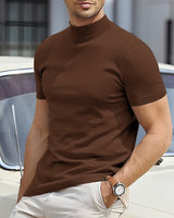 Kurzarm-Rollkragen-Shirt - Riccardo in Braun
