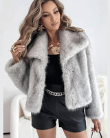 Kurzer Statement-Mantel - Riana in Grau