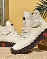 Handgefertigte Komfort Sneaker-Stiefel - Amara in Beige