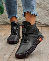 Handgefertigte Komfort Sneaker-Stiefel - Amara in Schwarz