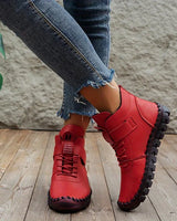 Handgefertigte Komfort Sneaker-Stiefel - Amara in Rot