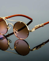 Pia | Auffallende Unisex-Sonnenbrille in Braun