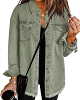Enass - Jeans Jacke Mit Knopf in Grün