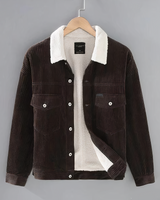 LIAM - Fleecejacke aus Cord in Braun