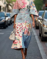 Moxlan | Schickes Blumeneleganzkleid in Bunt