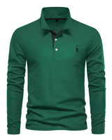 Antoine - Langärmeliges Herren-Poloshirt für den Alltag in Grün